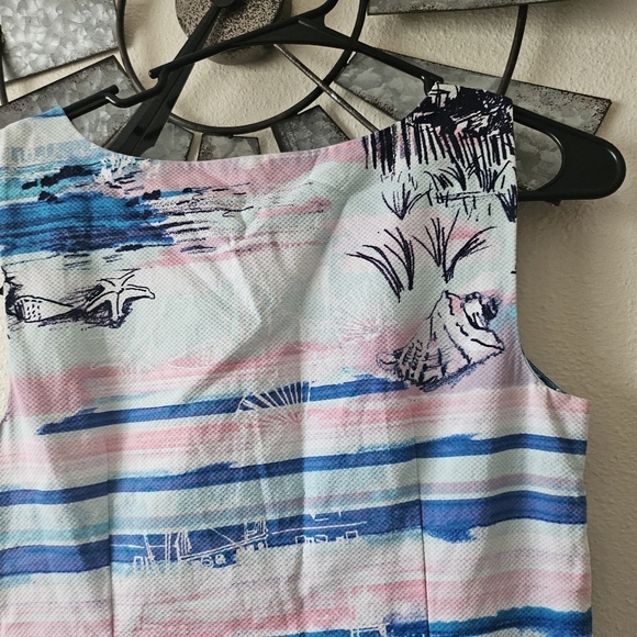 Talbots Beachy Cotton Striped Sleeveless Sheath Shift Dress Size 2. - Picture 10 of 11